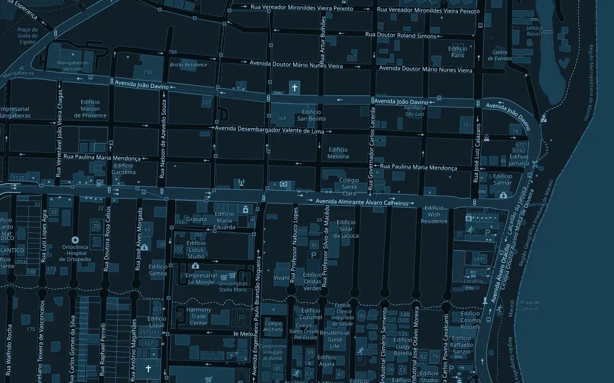 Mapa do entorno do escritório da UNIUM na Av. Almirante Álvaro Calheiros, Maceió